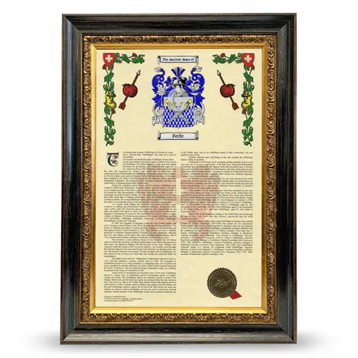 Fecht Armorial History Framed - Heirloom