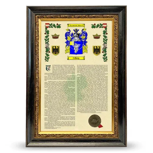 Felberg Armorial History Framed - Heirloom