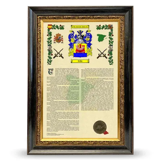 Feliz Armorial History Framed - Heirloom
