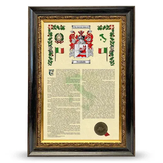 Feraiuolo Armorial History Framed - Heirloom