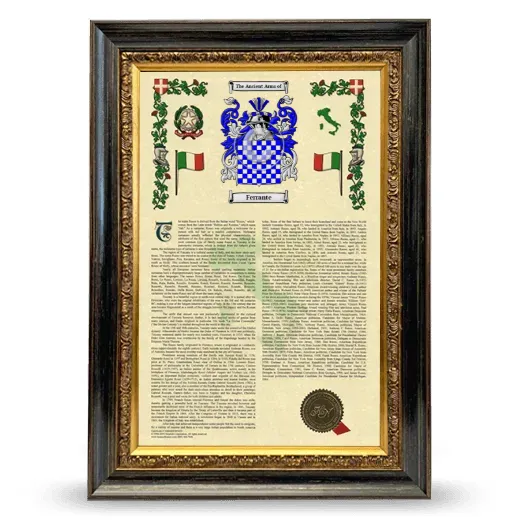 Ferrante Armorial History Framed - Heirloom