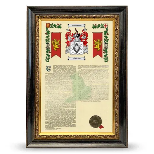 Ffowckes Armorial History Framed - Heirloom