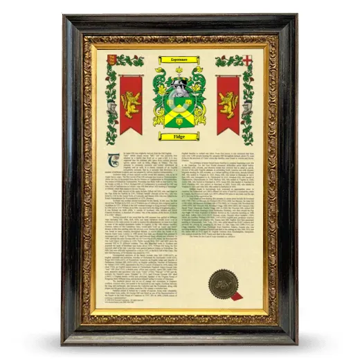 Fidge Armorial History Framed - Heirloom