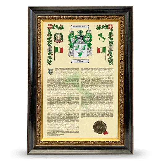 Filipo Armorial History Framed - Heirloom