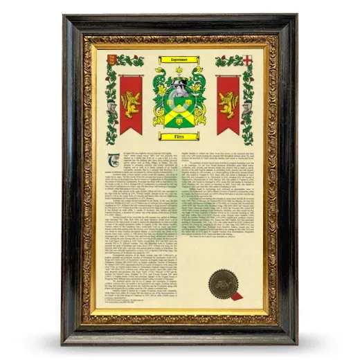 Fitts Armorial History Framed - Heirloom