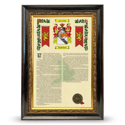 Fitzherbard Armorial History Framed - Heirloom