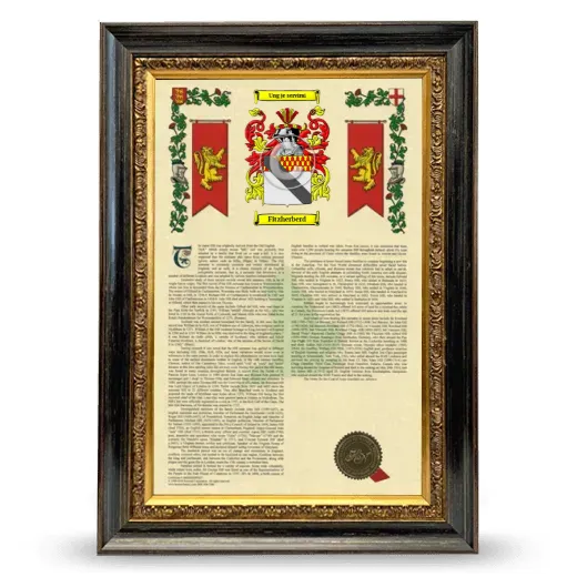 Fitzherberd Armorial History Framed - Heirloom