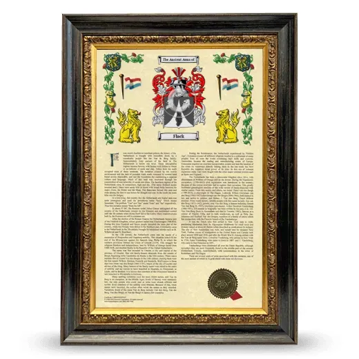 Flack Armorial History Framed - Heirloom