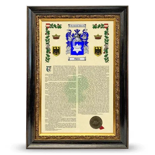 Flaten Armorial History Framed - Heirloom