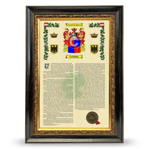 Flechingler Armorial History Framed - Heirloom