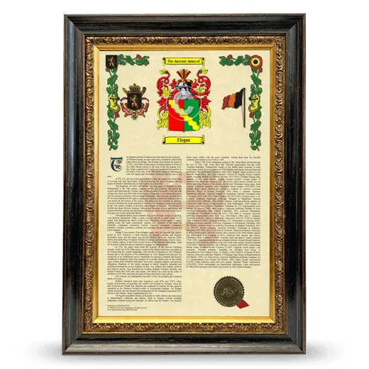 Fleger Armorial History Framed - Heirloom