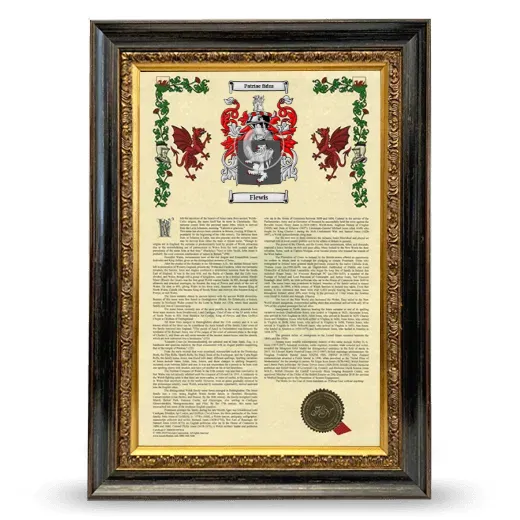 Flewis Armorial History Framed - Heirloom