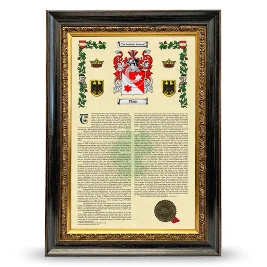 Flom Armorial History Framed - Heirloom