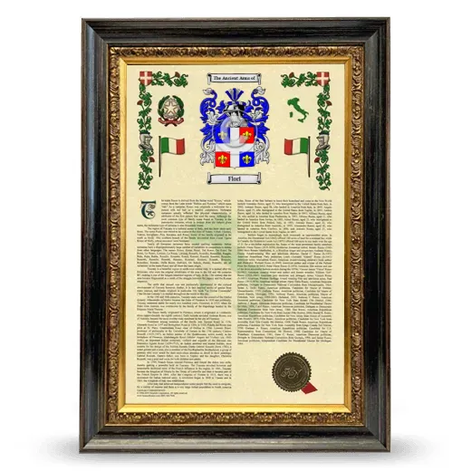 Flori Armorial History Framed - Heirloom