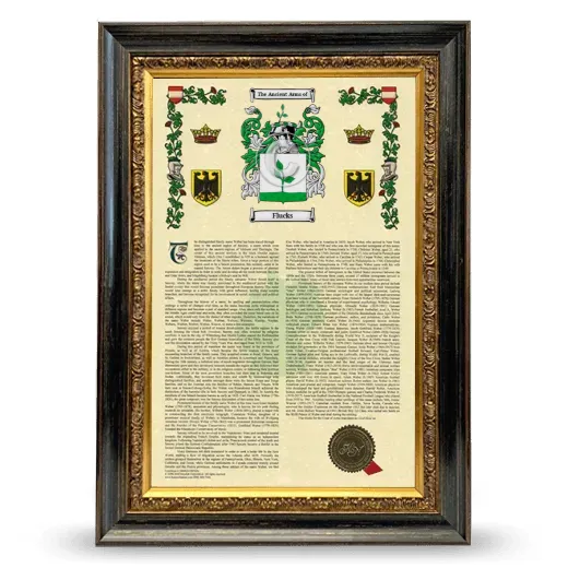 Flucks Armorial History Framed - Heirloom