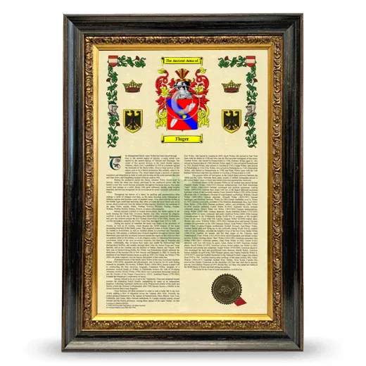 Fluger Armorial History Framed - Heirloom