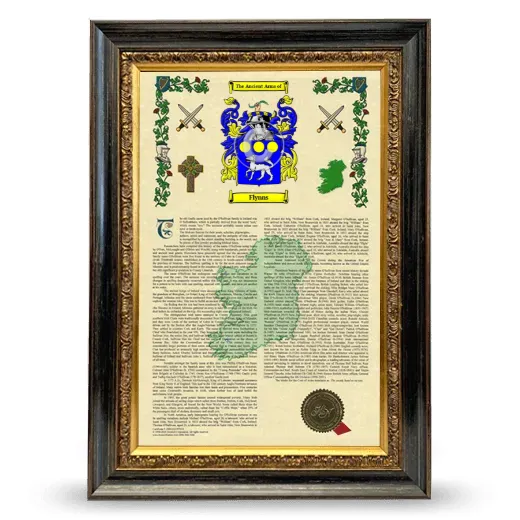 Flynns Armorial History Framed - Heirloom