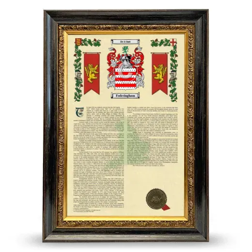 Foderingham Armorial History Framed - Heirloom