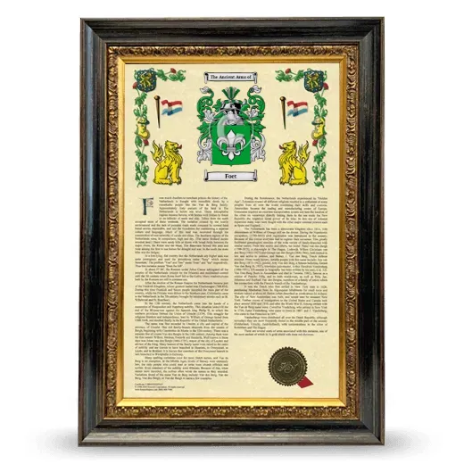 Foet Armorial History Framed - Heirloom