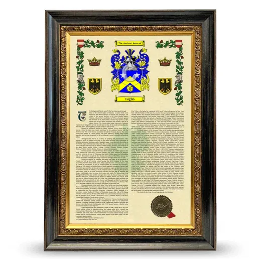 Foglio Armorial History Framed - Heirloom