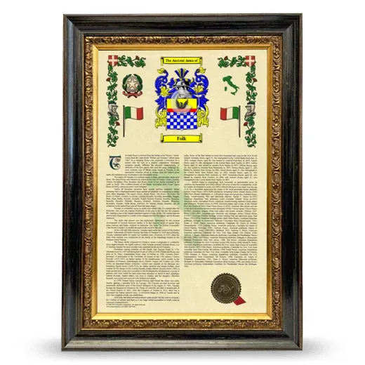 Folk Armorial History Framed - Heirloom