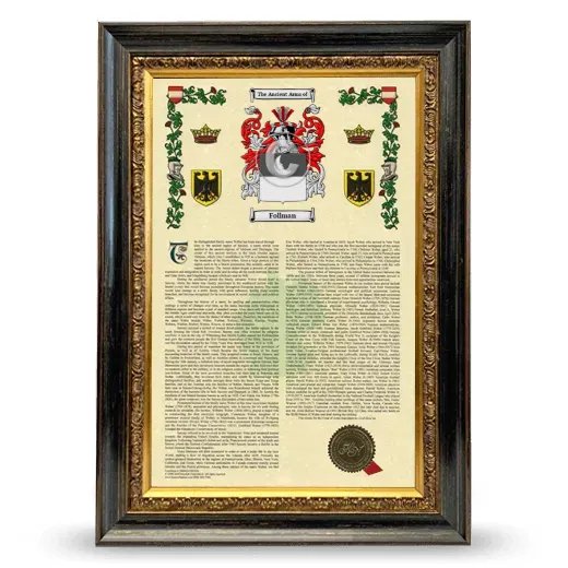 Follman Armorial History Framed - Heirloom