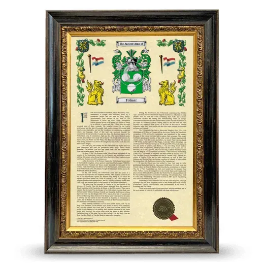 Folmar Armorial History Framed - Heirloom