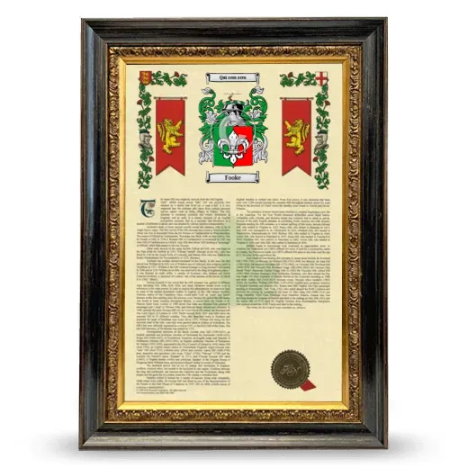 Fooke Armorial History Framed - Heirloom