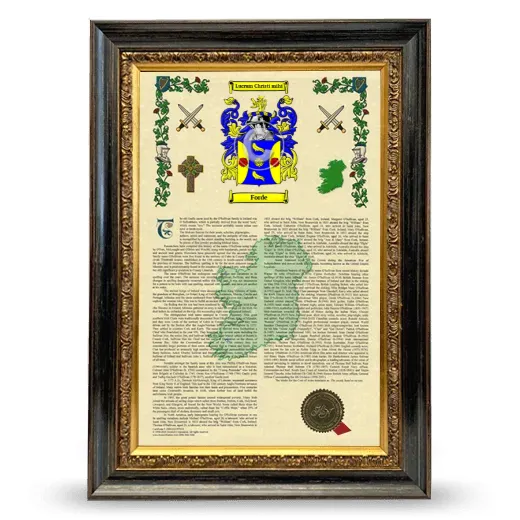 Forde Armorial History Framed - Heirloom