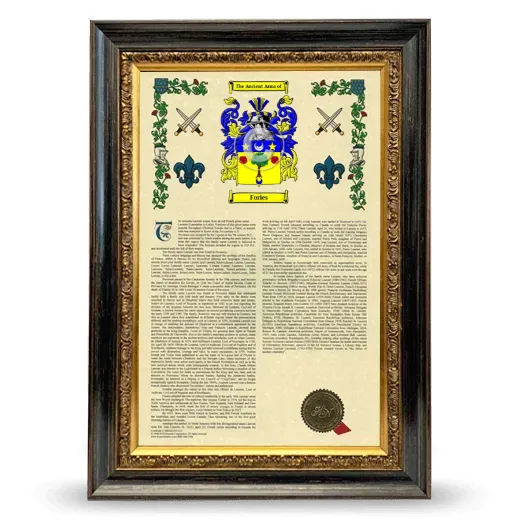 Fories Armorial History Framed - Heirloom