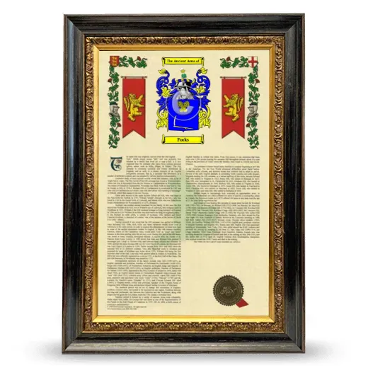 Forks Armorial History Framed - Heirloom