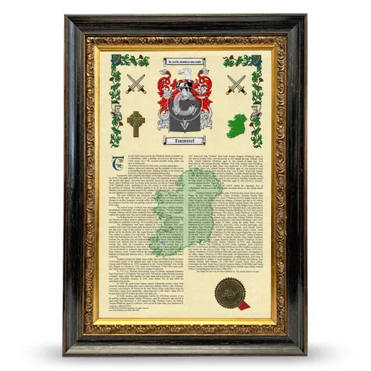Forrestel Armorial History Framed - Heirloom
