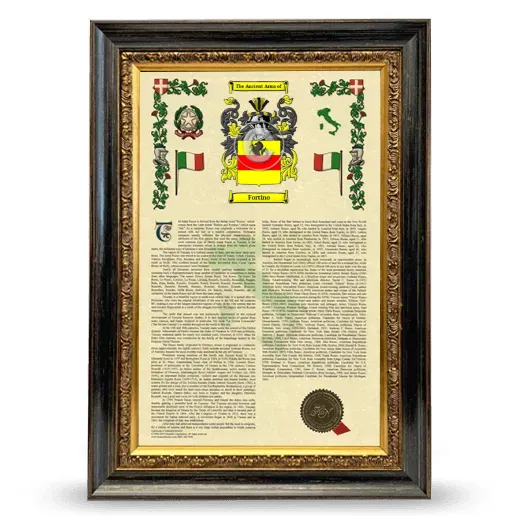 Fortino Armorial History Framed - Heirloom