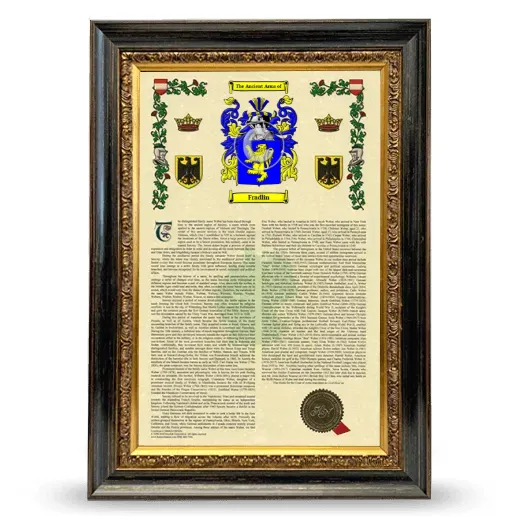 Fradlin Armorial History Framed - Heirloom