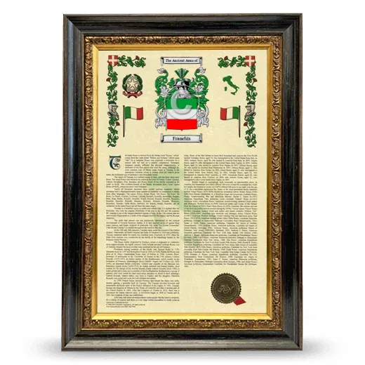 Franchis Armorial History Framed - Heirloom