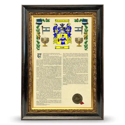 Frank Armorial History Framed - Heirloom