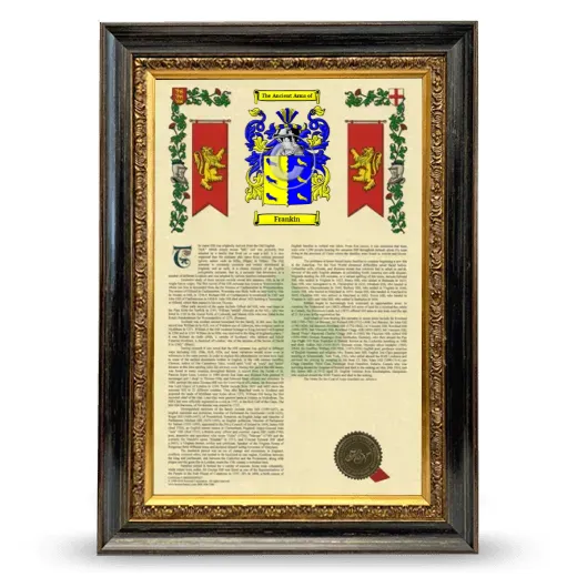 Frankin Armorial History Framed - Heirloom
