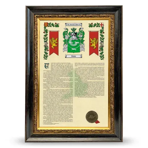Frees Armorial History Framed - Heirloom