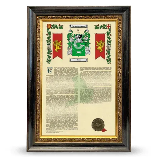 Frye Armorial History Framed - Heirloom