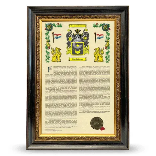 Fuerbringer Armorial History Framed - Heirloom