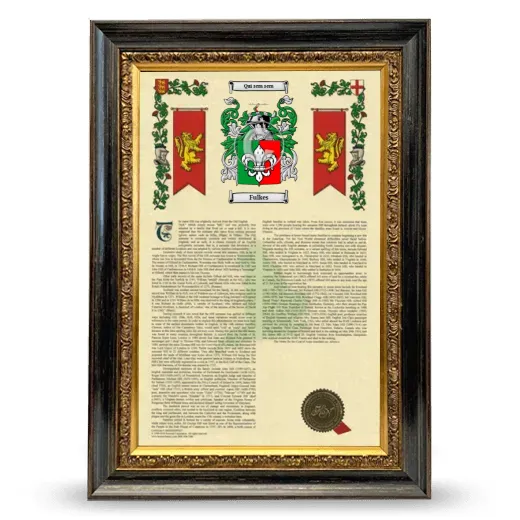 Fulkes Armorial History Framed - Heirloom