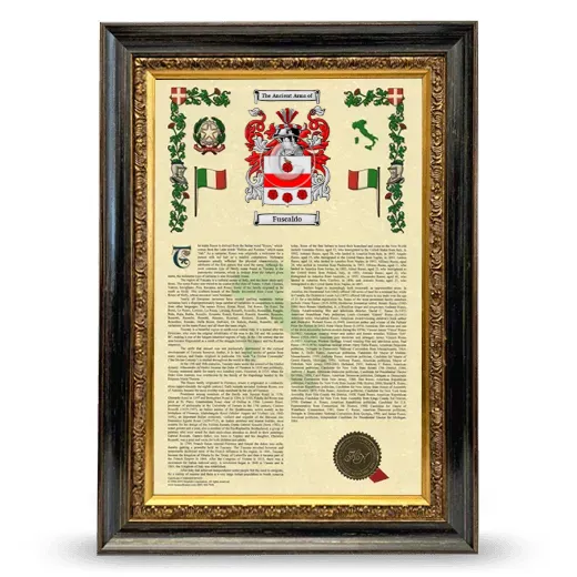 Fuscaldo Armorial History Framed - Heirloom