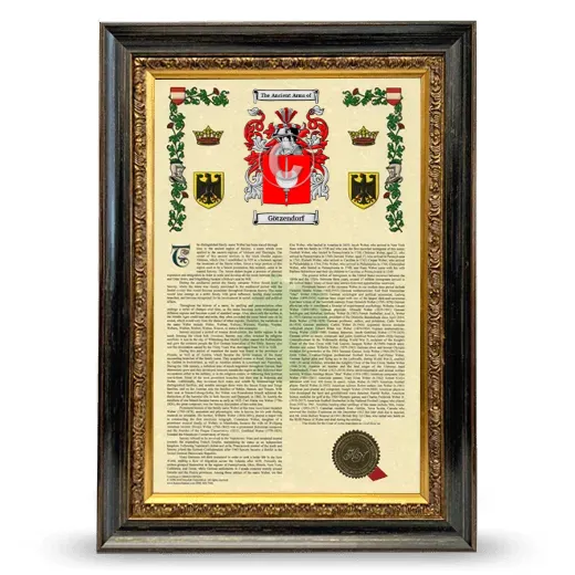 Götzendorf Armorial History Framed - Heirloom