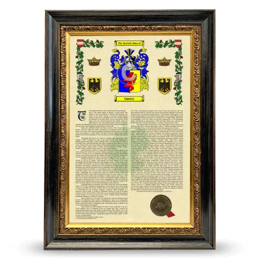 Gaeser Armorial History Framed - Heirloom