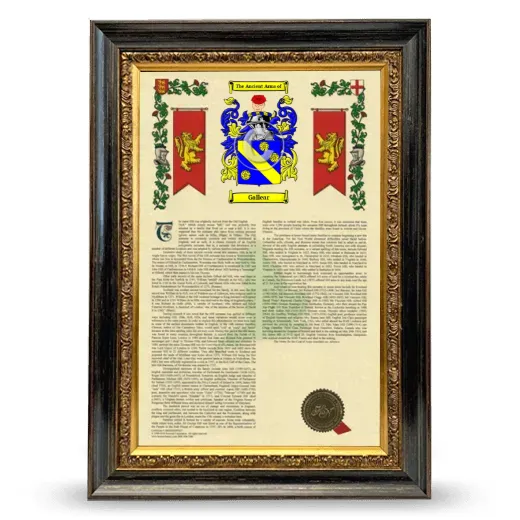 Gallear Armorial History Framed - Heirloom