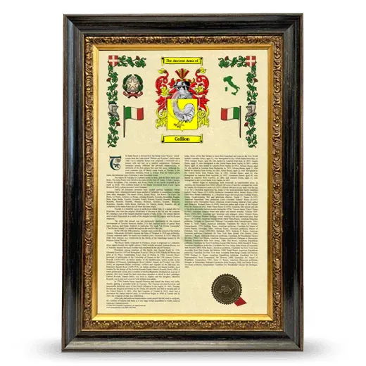 Gallion Armorial History Framed - Heirloom
