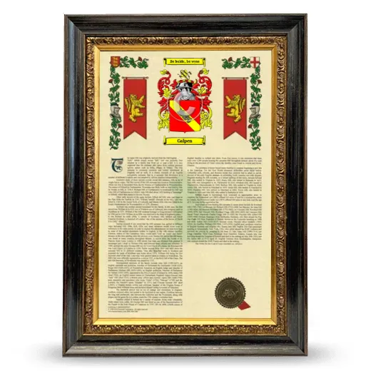 Galpen Armorial History Framed - Heirloom