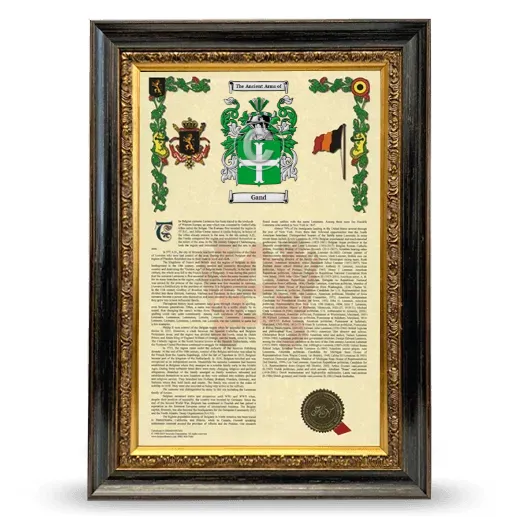 Gand Armorial History Framed - Heirloom