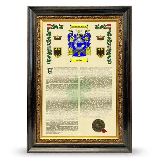 Garbes Armorial History Framed - Heirloom