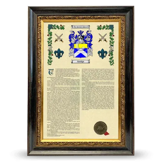 Garriga Armorial History Framed - Heirloom